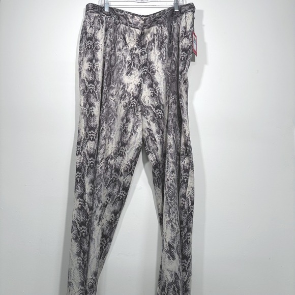 Vince Camuto Snake Animal Print Wide Palazzo Straight Leg 2X XXL 20W Black Grey - Picture 3 of 12